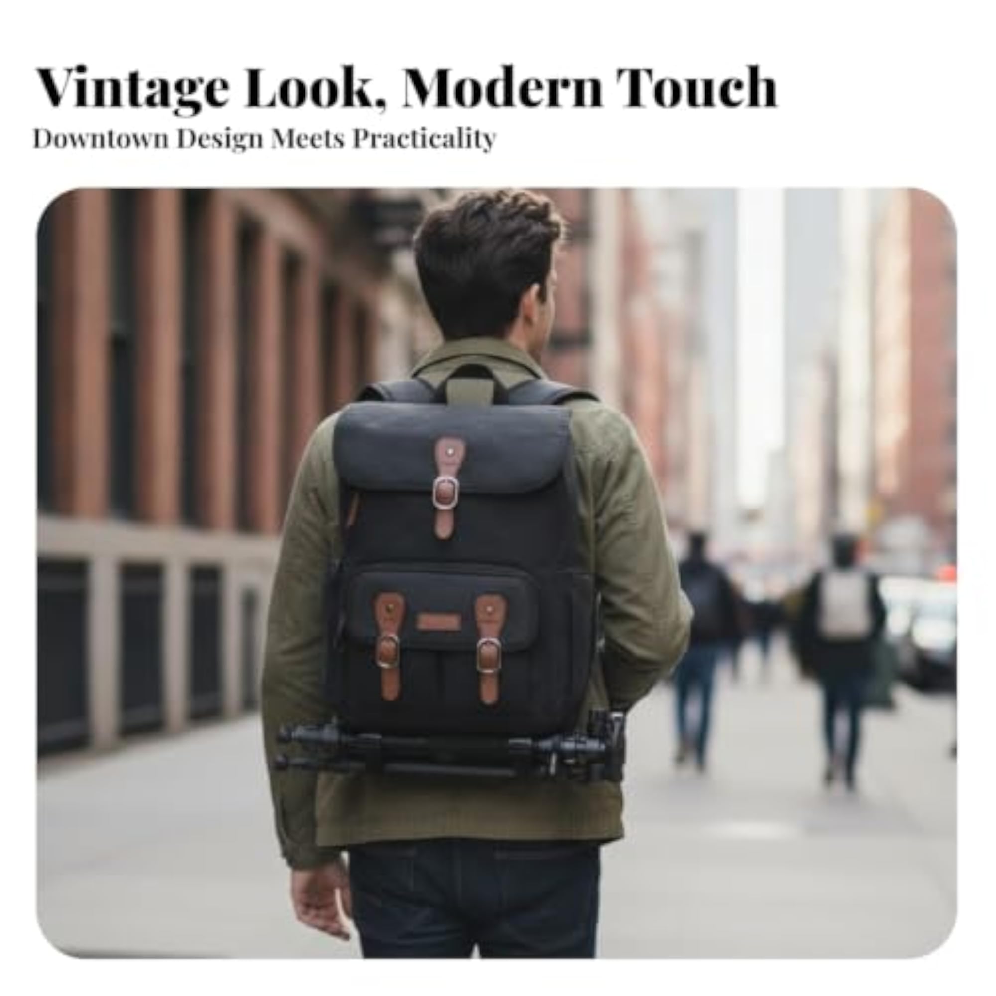 Canvas Camera Bag Backpack, Anti-Theft Design